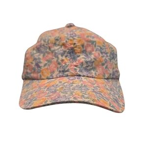 POLO RALPH LAUREN GIRL'S FLORAL ADJUSTABLE BASEBALL HAT. SIZE 2T-4T.